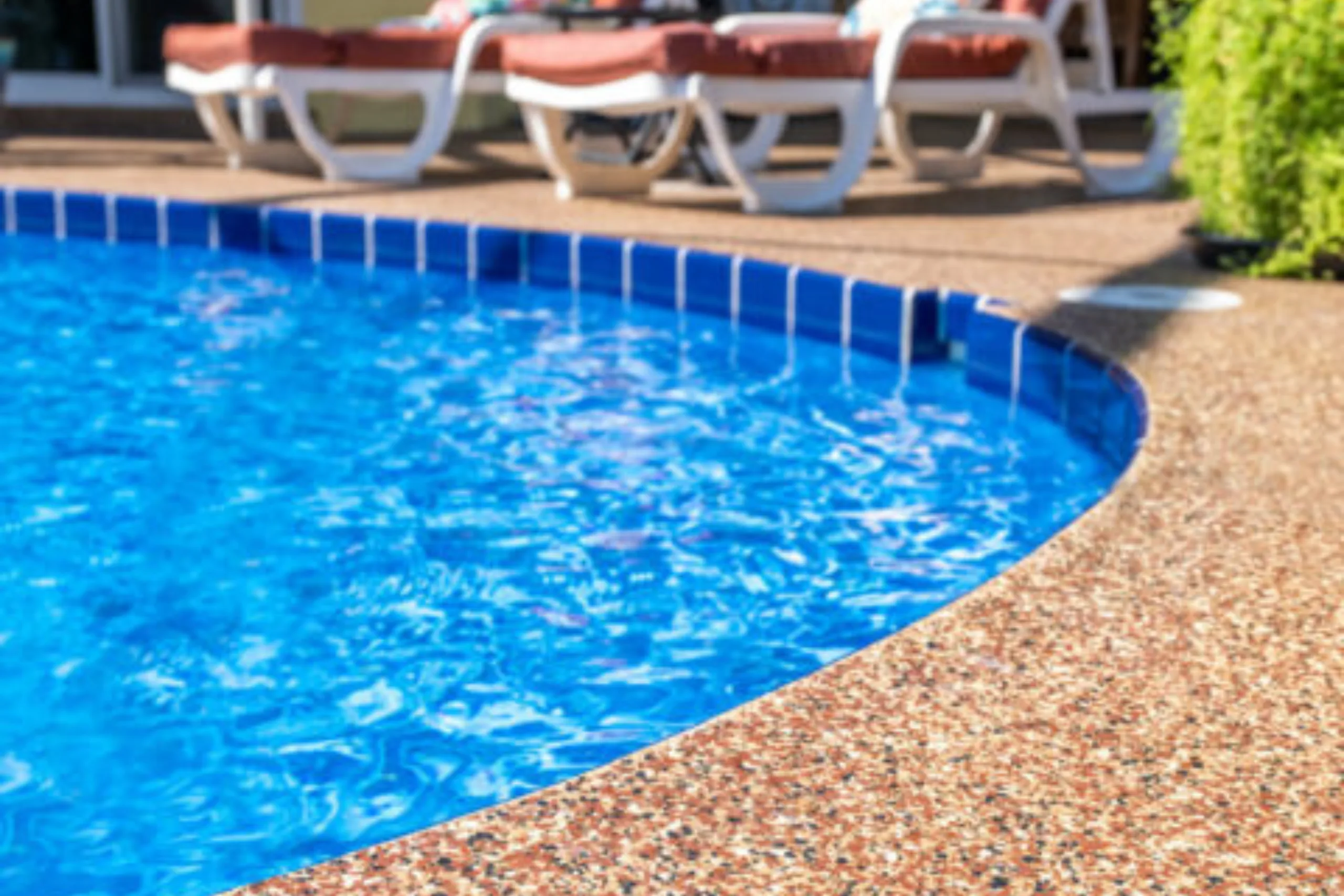 Coated pool deck